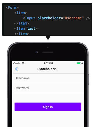 React Native code for Form in iOS using NativeBase